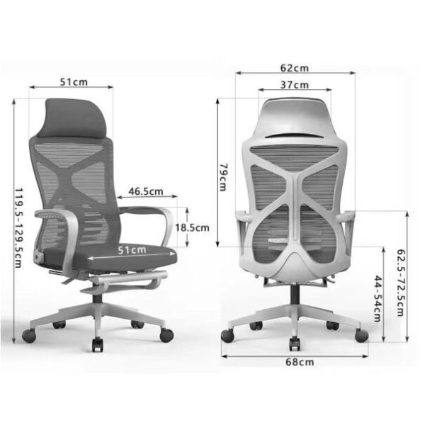 Ghế lưới văn phòng có gác chân - Mã: 2696 9 Ghế lưới văn phòng có gác chân - Mã: 2696 - Ảnh 9